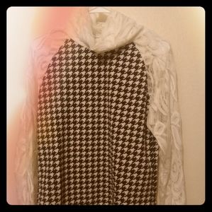 Turtleneck Lace Long Sleeve Blouse